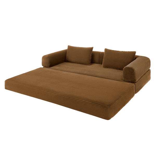 Schlafsofa Joy 2 Personen Cord Ockergelb