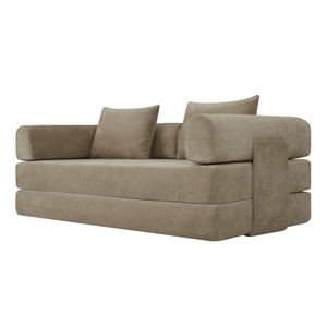 Sleeping Sofa Joy 2 Persons Chenille Taupe