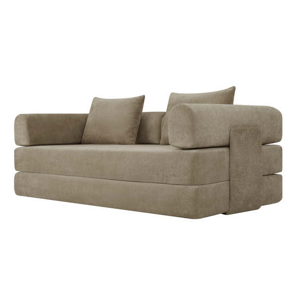Sleeping Sofa Joy 2 Persons Chenille Taupe