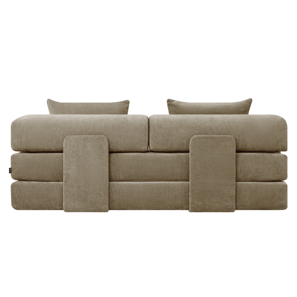 Sleeping Sofa Joy 2 Persons Chenille Taupe