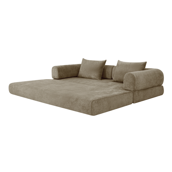 Sleeping Sofa Joy 2 Persons Chenille Taupe