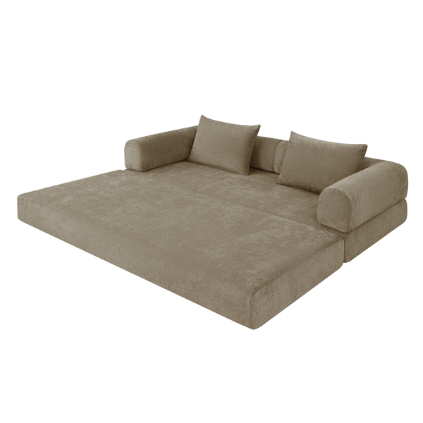 Sleeping Sofa Joy 2 Persons Chenille Taupe