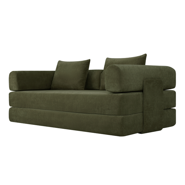 Schlafsofa Joy 2 Personen Chenille Salbeigrün