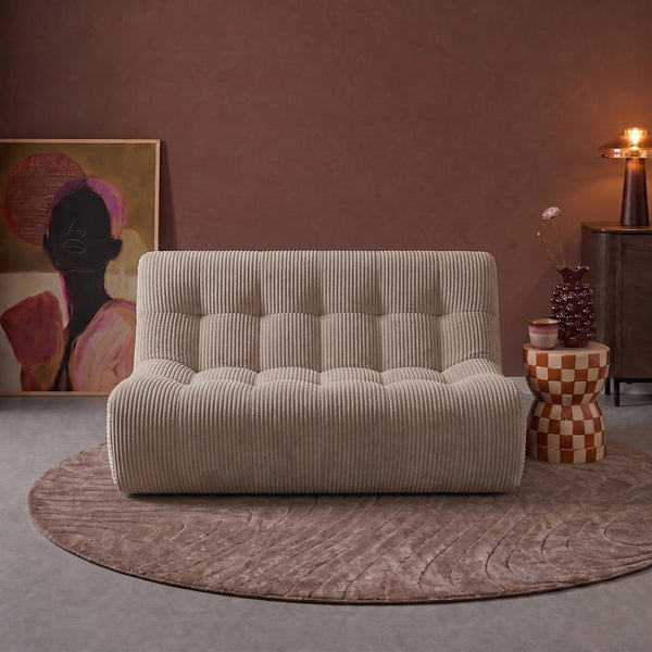 Rave 2,5-Zits Bank Ribstof Beige