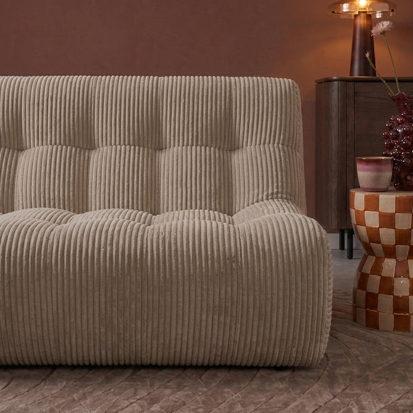 Rave 2,5-Zits Bank Ribstof Beige