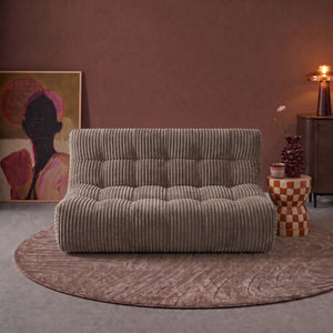 Rave 2,5-Zits Bank Ribstof Taupe