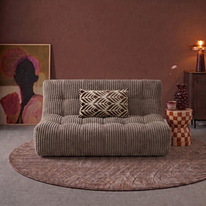 Rave 2,5-Zits Bank Ribstof Taupe