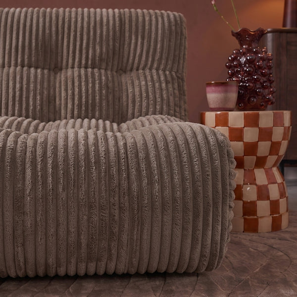Rave 2,5-Zits Bank Ribstof Taupe