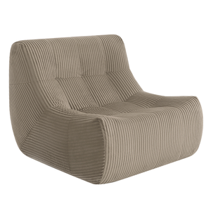 Fauteuil Rave en velours côtelé taupe