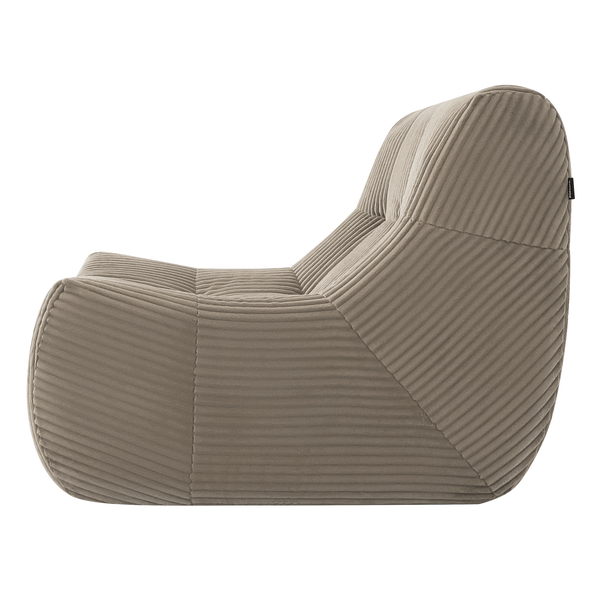 Fauteuil Rave en velours côtelé taupe