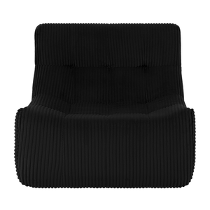 Fauteuil Rave en velours côtelé noir