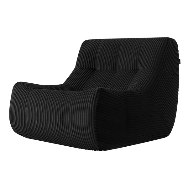 Fauteuil Rave en velours côtelé noir