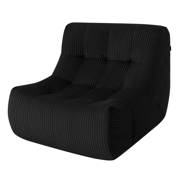 Fauteuil Rave en velours côtelé noir