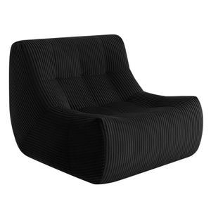 Fauteuil Rave en velours côtelé noir