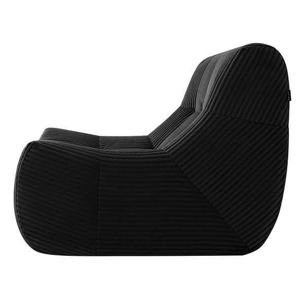 Fauteuil Rave en velours côtelé noir