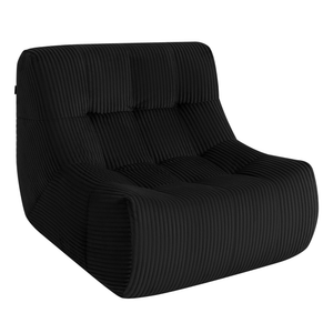 Fauteuil Rave en velours côtelé noir