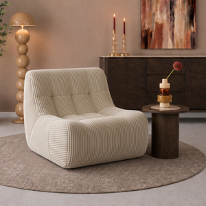 Fauteuil Rave Ribstof Beige