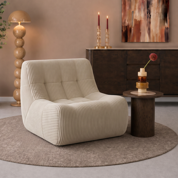 Fauteuil Rave Ribstof Beige