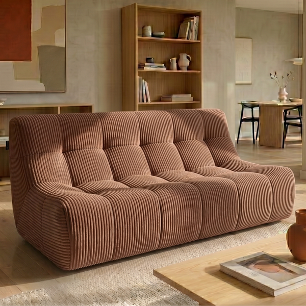 Rave 2,5-Sitzer Sofa Cordstoff Terrakotta/Rosa