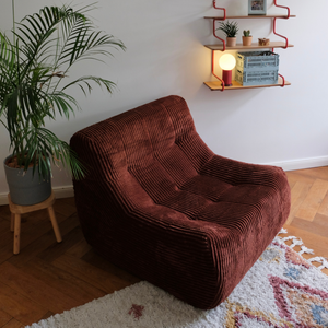 Armchair Rave Corduroy Copper Burgundy