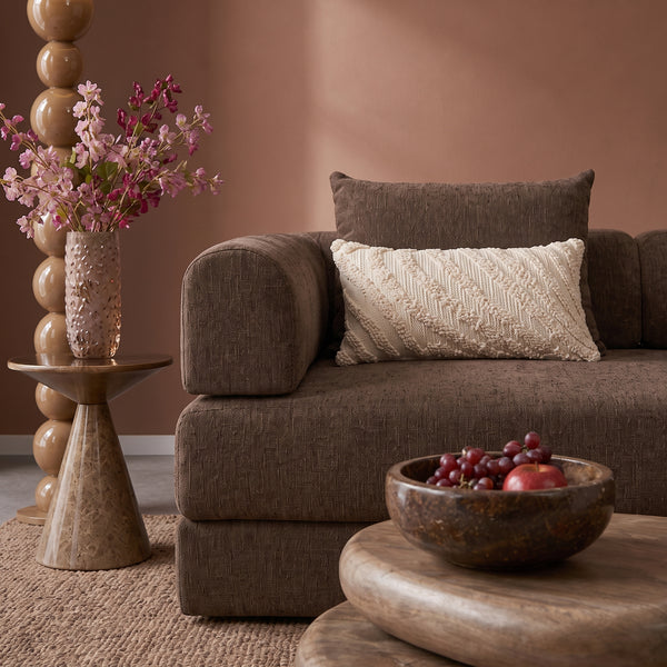 Sleeping Sofa Joy 2 Persons Chenille Brown