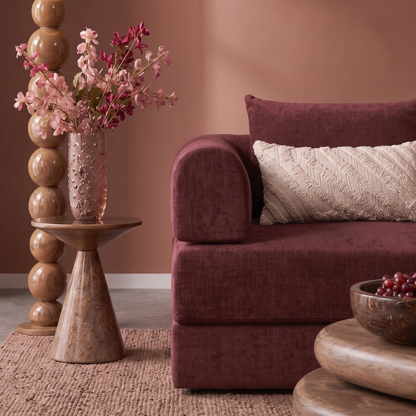 Sleeping Sofa Joy 2 Persons Chenille Burgundy Red