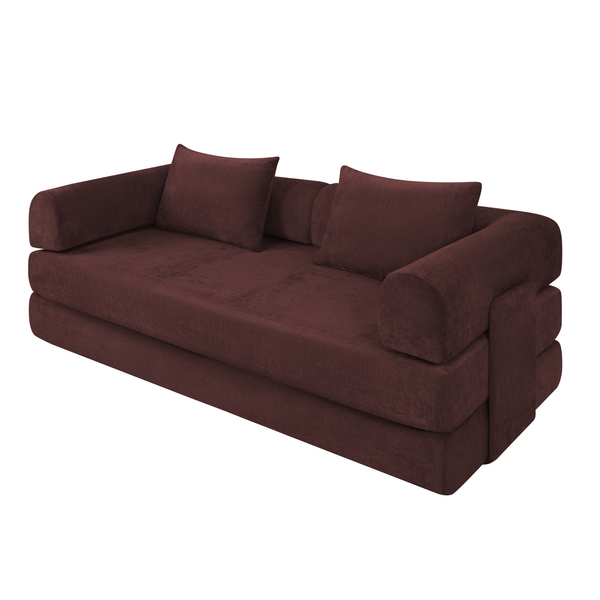 Schlafsofa Joy 2 Personen Chenille Burgunderrot