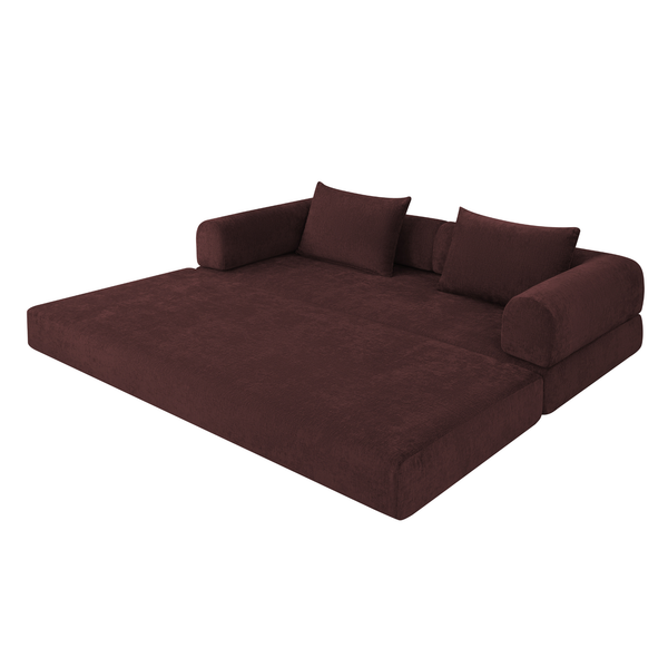 Schlafsofa Joy 2 Personen Chenille Burgunderrot