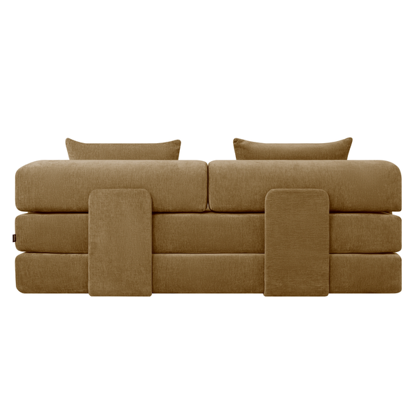 Canapé-Lit Joy 2 Places Chenille Jaune Ocre