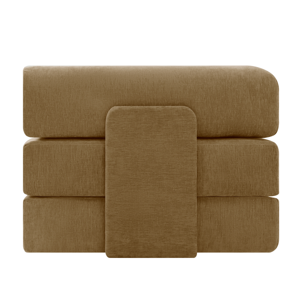Canapé-Lit Joy 2 Places Chenille Jaune Ocre