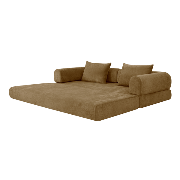 Canapé-Lit Joy 2 Places Chenille Jaune Ocre