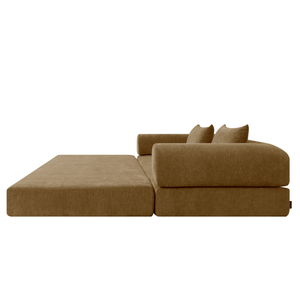 Canapé-Lit Joy 2 Places Chenille Jaune Ocre