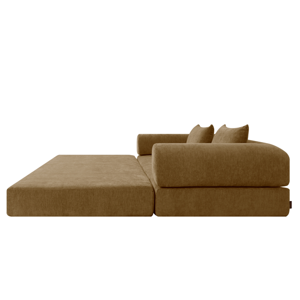 Canapé-Lit Joy 2 Places Chenille Jaune Ocre