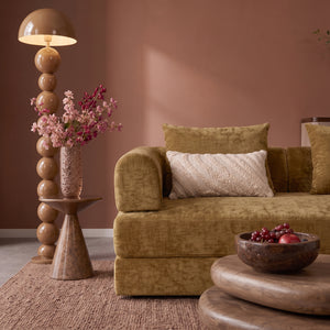 Sleeping Sofa Joy 2 Persons Chenille Ochre Yellow