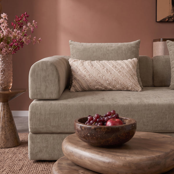 Sleeping Sofa Joy 2 Persons Chenille Taupe