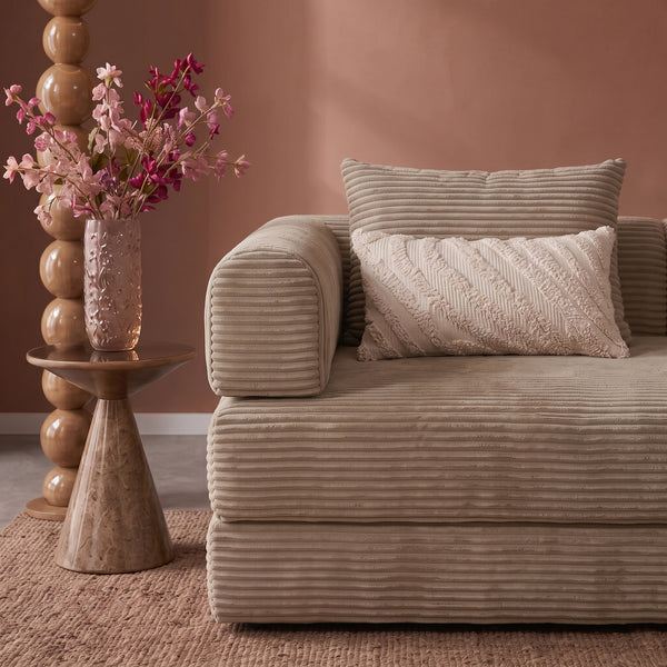 Sleeping Sofa Joy 2 Persons Corduroy Taupe