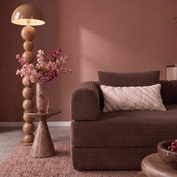 Sleeping Sofa Joy 2 Persons Corduroy Copper Burgundy