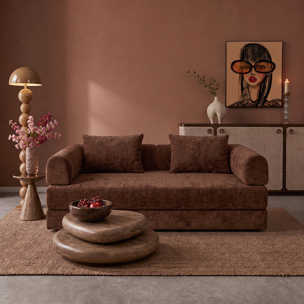 Sleeping Sofa Joy 2 Persons Chenille Copper