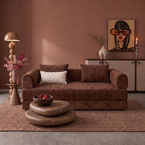 Sleeping Sofa Joy 2 Persons Chenille Copper