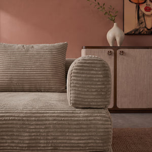 Sleeping Sofa Joy 2 Persons Corduroy Taupe