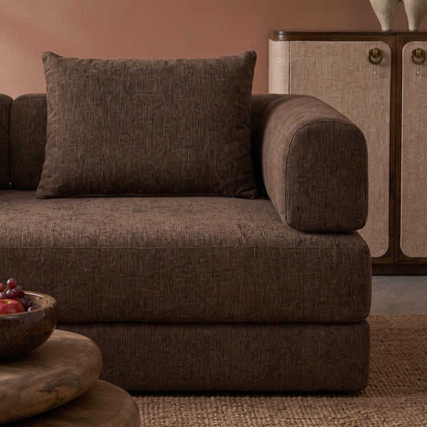 Sleeping Sofa Joy 2 Persons Chenille Brown