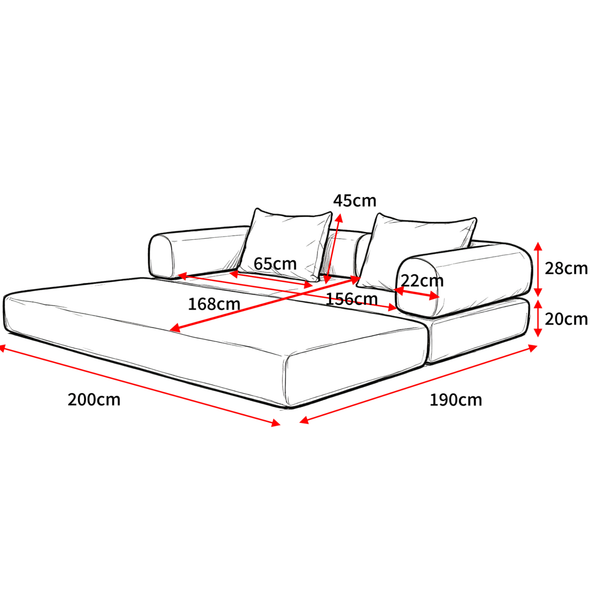 Sleeping Sofa Joy 2 Persons Corduroy Taupe