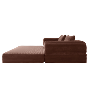 Sleeping Sofa Joy 2 Persons Corduroy Copper Burgundy