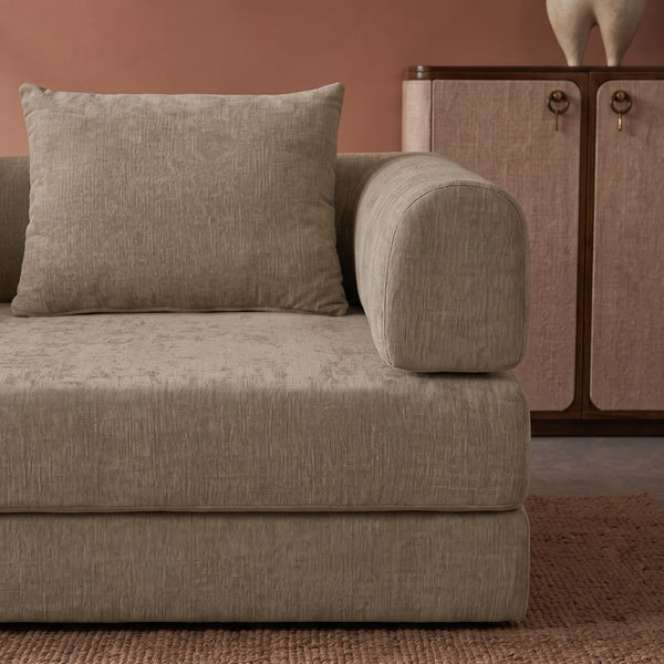 Sleeping Sofa Joy 2 Persons Chenille Taupe