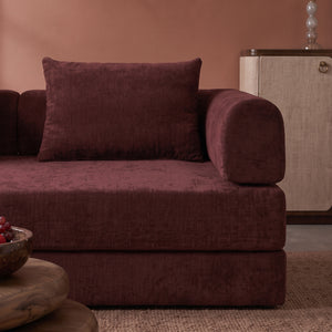 Sleeping Sofa Joy 2 Persons Chenille Burgundy Red