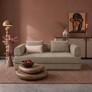 Sleeping Sofa Joy 2 Persons Chenille Taupe