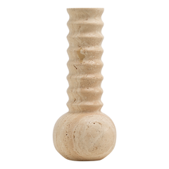 Vase Ribbed Travertine